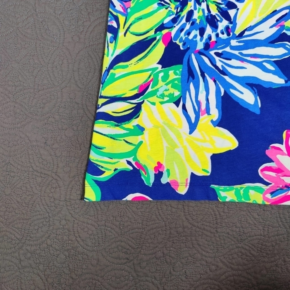 Lilly Pulitzer Kenzie Dress Resort Navy Travelers Palm Multicolor Women's Small - Picture 8 of 15